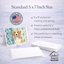 Load image into Gallery viewer, Lemon and White Beagle Coastal Sea Glass Greeting Cards Pack of 8