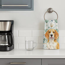 Load image into Gallery viewer, Lemon and White Beagle Coastal Sea Glass Kitchen Towel