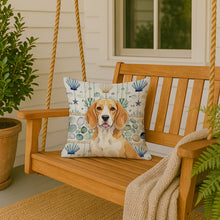 Load image into Gallery viewer, Lemon and White Beagle Coastal Sea Glass Throw Pillow