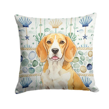 Load image into Gallery viewer, Lemon and White Beagle Coastal Sea Glass Throw Pillow