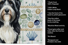 Load image into Gallery viewer, Black Bearded Collie Coastal Sea Glass Kitchen Towel