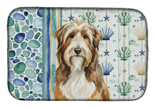 Load image into Gallery viewer, Brown Bearded Collie Coastal Sea Glass Dish Drying Mat