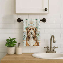 Load image into Gallery viewer, Brown Bearded Collie Coastal Sea Glass Kitchen Towel