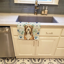 Load image into Gallery viewer, Brown Bearded Collie Coastal Sea Glass Kitchen Towel