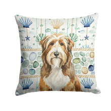 Load image into Gallery viewer, Brown Bearded Collie Coastal Sea Glass Throw Pillow