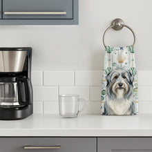 Load image into Gallery viewer, Bearded Collie Coastal Sea Glass Kitchen Towel