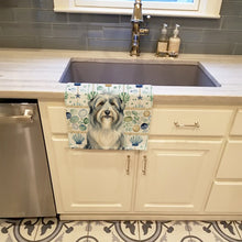 Load image into Gallery viewer, Bearded Collie Coastal Sea Glass Kitchen Towel
