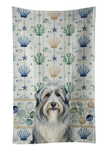Load image into Gallery viewer, Bearded Collie Coastal Sea Glass Kitchen Towel