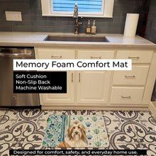 Load image into Gallery viewer, Fawn Bearded Collie Coastal Sea Glass Memory Foam Kitchen Mat