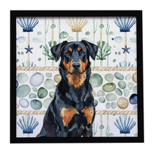 Load image into Gallery viewer, Beauceron Coastal Sea Glass Framed Metal Print