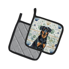 Load image into Gallery viewer, Beauceron Coastal Sea Glass Pair of Pot Holders