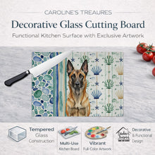 Load image into Gallery viewer, Belgian Malinois Coastal Sea Glass Glass Cutting Board