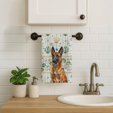 Load image into Gallery viewer, Mahogany Belgian Malinois Coastal Sea Glass Kitchen Towel