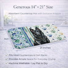 Load image into Gallery viewer, Belgian Sheepdog Groenendael Coastal Sea Glass Dish Drying Mat