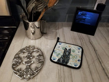 Load image into Gallery viewer, Belgian Sheepdog Groenendael Coastal Sea Glass Pair of Pot Holders