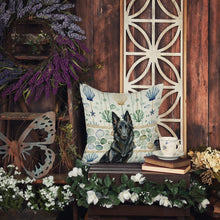 Load image into Gallery viewer, Belgian Sheepdog Groenendael Coastal Sea Glass Throw Pillow