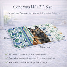 Load image into Gallery viewer, Belgian Tervuren Coastal Sea Glass Dish Drying Mat