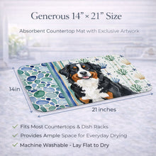 Load image into Gallery viewer, Bernese Mountain Dog Coastal Sea Glass Dish Drying Mat