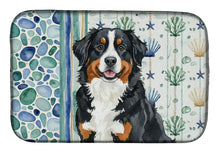 Load image into Gallery viewer, Bernese Mountain Dog Coastal Sea Glass Dish Drying Mat