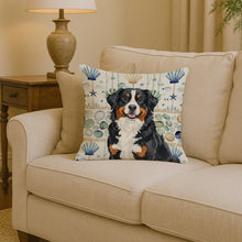 Load image into Gallery viewer, Bernese Mountain Dog Coastal Sea Glass Throw Pillow