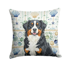 Load image into Gallery viewer, Bernese Mountain Dog Coastal Sea Glass Throw Pillow
