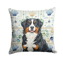 Load image into Gallery viewer, Bernese Mountain Dog Coastal Sea Glass Throw Pillow