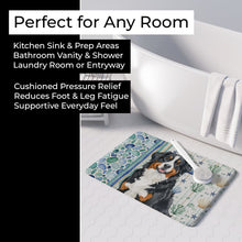 Load image into Gallery viewer, Bernese Mountain Dog Coastal Sea Glass Memory Foam Kitchen Mat
