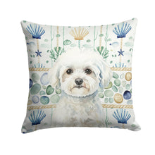 Load image into Gallery viewer, Bichon Frise Coastal Sea Glass Throw Pillow