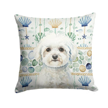 Load image into Gallery viewer, Bichon Frise Coastal Sea Glass Throw Pillow