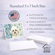 Load image into Gallery viewer, White and Cream Bichon Frise Coastal Sea Glass Greeting Cards Pack of 8