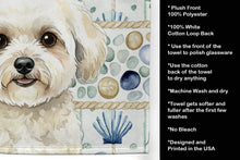 Load image into Gallery viewer, White and Cream Bichon Frise Coastal Sea Glass Kitchen Towel