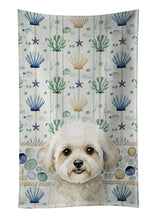 Load image into Gallery viewer, White and Cream Bichon Frise Coastal Sea Glass Kitchen Towel