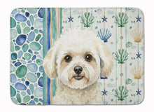 Load image into Gallery viewer, White and Cream Bichon Frise Coastal Sea Glass Memory Foam Kitchen Mat