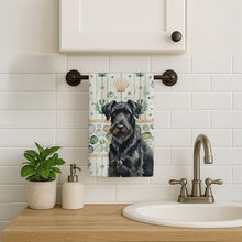 Load image into Gallery viewer, Black Russian Terrier Coastal Sea Glass Kitchen Towel