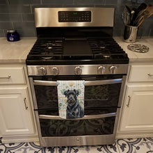 Load image into Gallery viewer, Black Russian Terrier Coastal Sea Glass Kitchen Towel