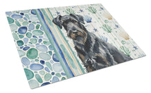 Load image into Gallery viewer, Black Russian Terrier Coastal Sea Glass Glass Cutting Board