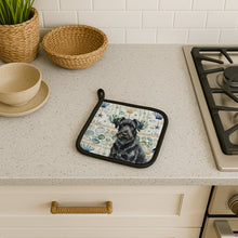 Load image into Gallery viewer, Black Russian Terrier Coastal Sea Glass Pair of Pot Holders