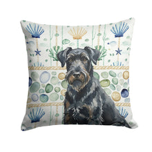 Load image into Gallery viewer, Black Russian Terrier Coastal Sea Glass Throw Pillow