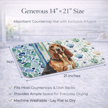 Load image into Gallery viewer, Liver and Tan Bloodhound Coastal Sea Glass Dish Drying Mat