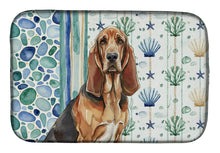 Load image into Gallery viewer, Liver and Tan Bloodhound Coastal Sea Glass Dish Drying Mat