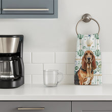 Load image into Gallery viewer, Liver and Tan Bloodhound Coastal Sea Glass Kitchen Towel