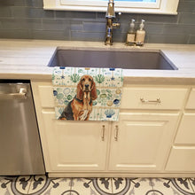 Load image into Gallery viewer, Liver and Tan Bloodhound Coastal Sea Glass Kitchen Towel