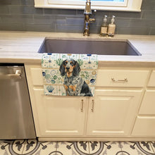 Load image into Gallery viewer, Bluetick Coonhound Coastal Sea Glass Kitchen Towel