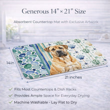 Load image into Gallery viewer, Fawn Boerboel Coastal Sea Glass Dish Drying Mat