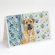 Load image into Gallery viewer, Fawn Boerboel Coastal Sea Glass Greeting Cards Pack of 8