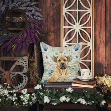 Load image into Gallery viewer, Fawn Boerboel Coastal Sea Glass Throw Pillow