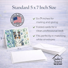 Load image into Gallery viewer, Blue Merle Border Collie Coastal Sea Glass Greeting Cards Pack of 8