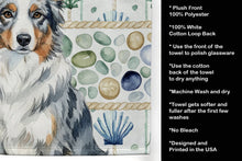 Load image into Gallery viewer, Blue Merle Border Collie Coastal Sea Glass Kitchen Towel