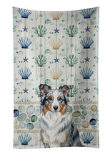 Load image into Gallery viewer, Blue Merle Border Collie Coastal Sea Glass Kitchen Towel