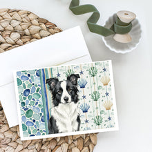 Load image into Gallery viewer, Border Collie Coastal Sea Glass Greeting Cards Pack of 8